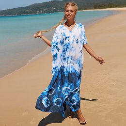 Collision multicolore Collision Colliach Smock Couvreurs de maillots de bain Luxury Design Tie-Dye Print Beach Robes LXF2137 Mestines Summer Swimming Swimsuit Tour extérieure