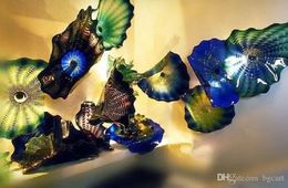Multi kleur decoratieve geblazen glasplaat Marokkaanse bloem moderne ontwerp hanglamp Turkse moderne kristallen plafondlampen