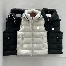 Multi Color Designer heren omlaag Vest Jacket Hooded Winter Down Vest Jacket geborduurd badge Warm jas Volledig labeljack