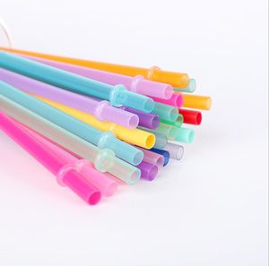 Multi Color Drink Straws Creative Art Plastic Straw One-Time Bending Birthday Smoothie Milk Juice Drinks Long Strows