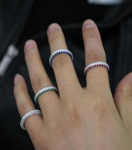 Multi couleurs fine bijoux côté fufill zircons cubiques colorés cz femmes hommes anneaux bijoux de mode simple anneau de doigt new102886835547