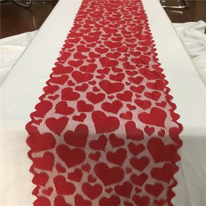 Multi-couleur coeur impression nappe chemin de Table mariage dîner Banquet décoration de la maison rouge saint valentin décor à la maison Festival