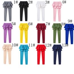 Multi-color jongen meisje rok broek lente effen kleur beenkappen meisjes kleding kinderen kidstrousers legging broek prinses jurk bottomaa19208