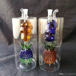 Accessoires de bongs en verre de grande bouteille d'eau d'ananas multicolores, Pipes à fumer en verre colorées mini multicolores Pipes à main Meilleur verre de cuillère