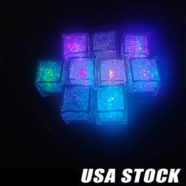 Multi Couleur LED Ice Cube Liquide Capteur Clignotant Clignotant Glowing Light up Glaçons pour Boissons Fête De Mariage Bars De Noël 960PCS / LOT Crestech
