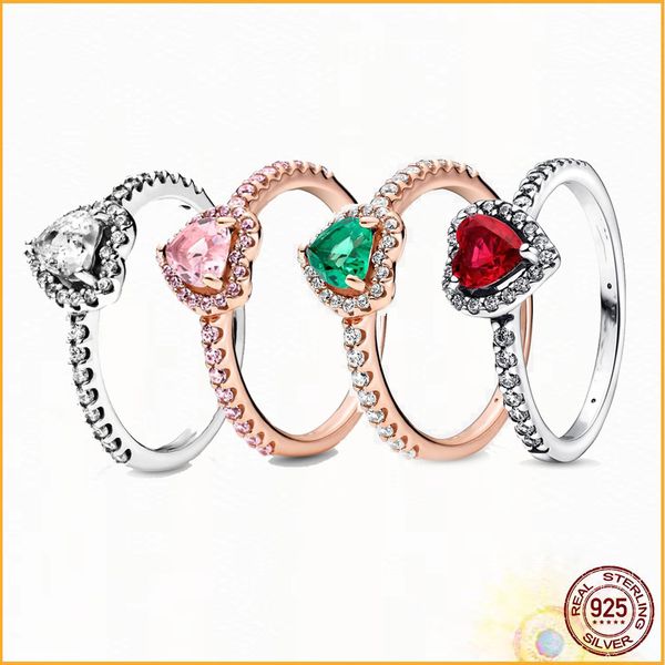 Anillo de amor multicolor, nueva serie de plata de ley 925 de anillos Pandora para mujer, regalos de aniversario, joyería, envío gratis