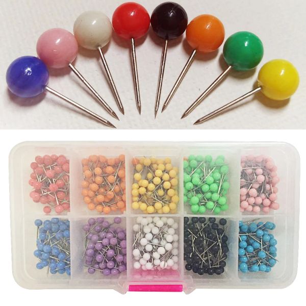 Pousser plusieurs couleurs cartes à tête ronde Adveaux pour cartes Calendrier Blanc Blanc Fabrication de la sécurité Colored Thumbtack Office School