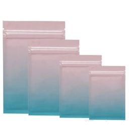 Bolsa de Mylar con cremallera resellable de varios colores Bolsas de papel de aluminio para almacenamiento de alimentos Bolsa de embalaje de plástico Bolsas a prueba de olores 100 unids / lote