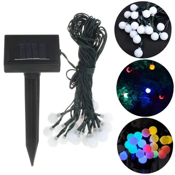 Multicolore Énergie Solaire 20LED Lumière Fée Guirlande Lampe Jardin Décoration De Mariage De Noël