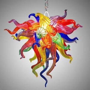 Multi gekleurde geblazen kroonluchters hanglamp kleine moderne kunst glazen murano stijl Italië ontworpen LED-kroonluchter voor home decor