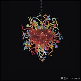 Lámpara de araña de cristal soplada hecha a mano multicolor, decoración artística de estilo turco, lámpara de cristal soplada, LED de cristal moderno AC
