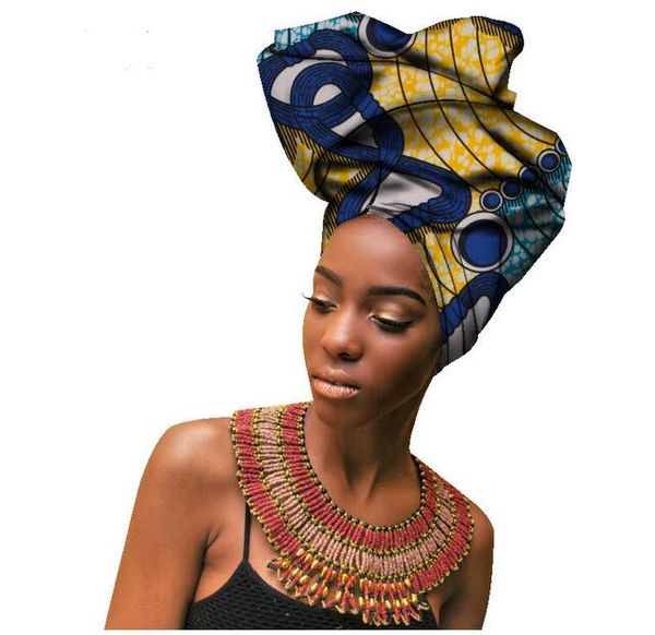 Multi-couleur avec perles beauté africaine headtie pour les femmes africaines Headwraps Hight Quality Cotton Head Scarf 50 * 180CM