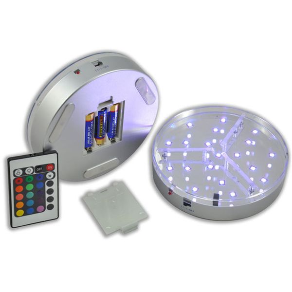 Luz de pantalla LED multicolor de 6 pulgadas Mesa de 15 cm Base de luz de jarrón LED con control remoto Centros de mesa de boda Iluminación de decoración