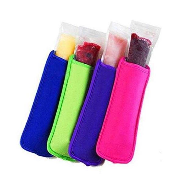 Multi couleurs Antigel Popsicles Sacs Outils Congélateur Icy Pole Popsicle Titulaires Réutilisable Néoprène Isolant Ice Pop Manches Sac pour Enfants