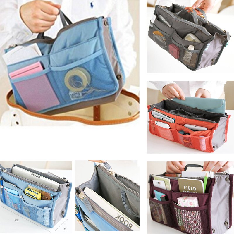 Multi Colors Bag In Bag Makeup Handbag Organizer Insert Handbag Multi Functional Women Cosmetic/Travel Bags