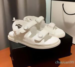 Multi kleuren zwart wit magische stok kalfsleer merk sandalen luxe damesmode channel schoenen maat 34-40 2021