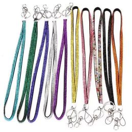 Multi Couleurs Bling Strass Collier Bretelles LONGES Porte-clés pour Clé ID Titulaire Téléphone Portable USB ou Appareil Photo