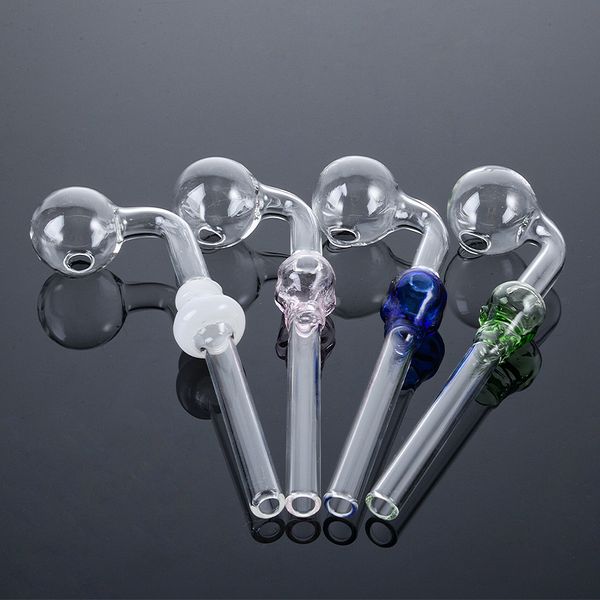 Pipas de vidrio de varios colores estilo calavera pipas para fumar Mini pipa de mano quemador de aceite pelele grueso Pyrex herramientas de tabaco pequeñas plataformas Dab