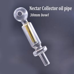 Tuyaux en verre multicolores Brûleurs à mazout Bol à huile de 30 mm de diamètre Cheapes Dab Rig Straw Oil Nail Glass Pipe