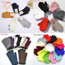 Multi Design Kid Winter Warm Handschoenen Mittens Solid Color en volwassen uitklavingen