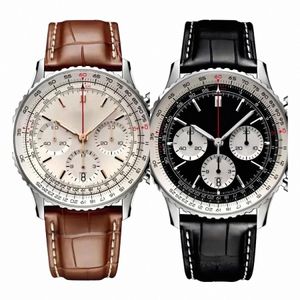Mannen kijken lederen band Watch mode multi -dial navitimer heren dames orologio 50 mm vergulde horlogeband elegante ontwerper horloges van hoge kwaliteit p4y2#