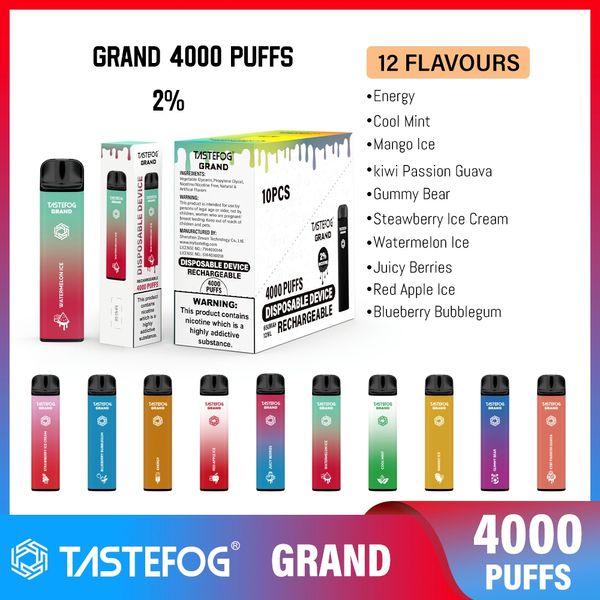 Multi-saveur OEM TASTEFOG 4000 5000 6000 bouffées haute capacité jetable Vape usine vente directe Vape Pen Puff distributeurs