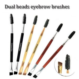 Multi Functie 17cm Dual Head Wenkbrauw Make-up Borstel Wands Applicator Cosmetische Borstels Wenkbrauw Kam Professionele Double Head Make Up Tool