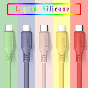 Nuevos cables de carga súper rápidos de silicona líquida suave 5A Cable de cargador de cable de datos micro USB tipo C para teléfono móvil Samsung S8 S10 S20 Note 10 20 LG Xiaomi Huawei Android