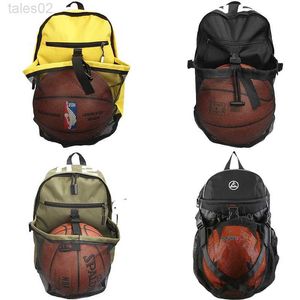 Multifunctionele tassen 20-25L draagbare Drawring Basketball Backpack Mesh Bag met Kettle Lucksack Outdoor Sports Travel Gym Yoga YQ240407