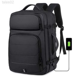 Multifunctionele tassen 40L uitbreidbare rugzak USB-oplaadpoort 17 inch laptopzak Waterdichte zakelijke vlag Travel YQ240407