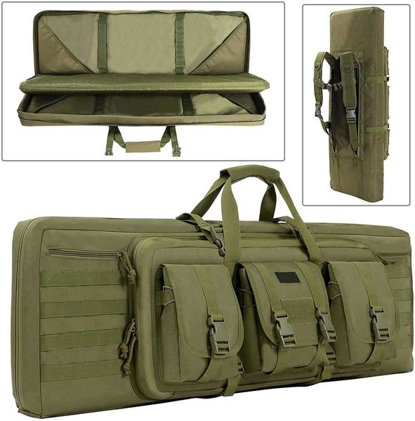 Sacs multifonctions 90 cm Sports de plein air Tactique EDC Militaire Molle Airsoft Fusil Double Long Gun Sac À Dos Randonnée Camp De Chasse Sac De RangementHKD230627