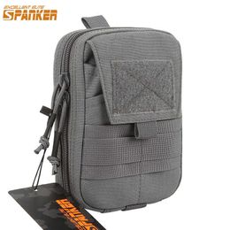 Multifunctionele tassen EXCELLENT ELITE SPANKER Tactical EDC Pouch Molle Multifunctionele Pouch Dubbele Rits Heuptas Magic Tape GereedschapstassenHKD230627