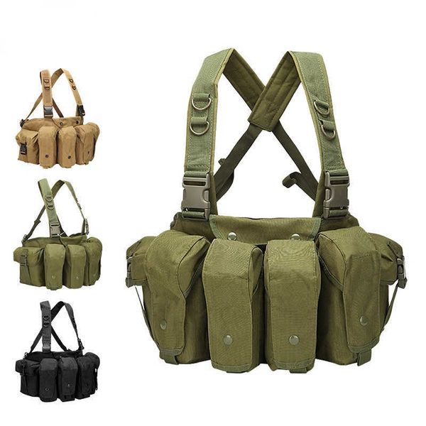 Sacs multifonctions Multi-fonction AK Vest US Fan Cs Field Combat Chasse Gear Vest Bag Chest Rig Outdoor Vest Tactical BagHKD230627