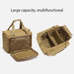 Multifunctionele Zakken Tactische Range Bag Molle Systeem 600D Waterdicht Gun Schieten Pistool Case Pack Kaki Jacht Accessoires Gereedschap Sling Bag CampingHKD230627