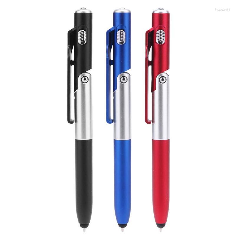Multifunktion Bollpoint Pen Foldbar LED-ljus Mobiltelefon Stand Holder School Office Supplies Stationery Writing Pennor