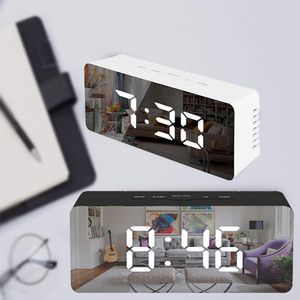 Réveil numérique multifonction double alimentation LED affichage de la température en miroir réveil énergétique horloges pour décor de chambre
