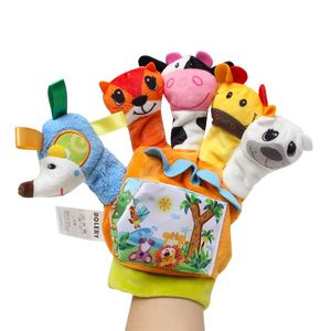 Multifonction GLANT ANIMAL doigt de doigt Doll Doll Baby Educational Mand Cartoon Animal Toy 240314