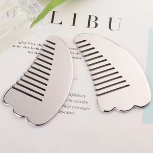 Multi -functie kop massager 304 roestvrij staal gua sha tool voor gezichtshaar massage schraper schoonheid gezondheidsproduct gua sha comb