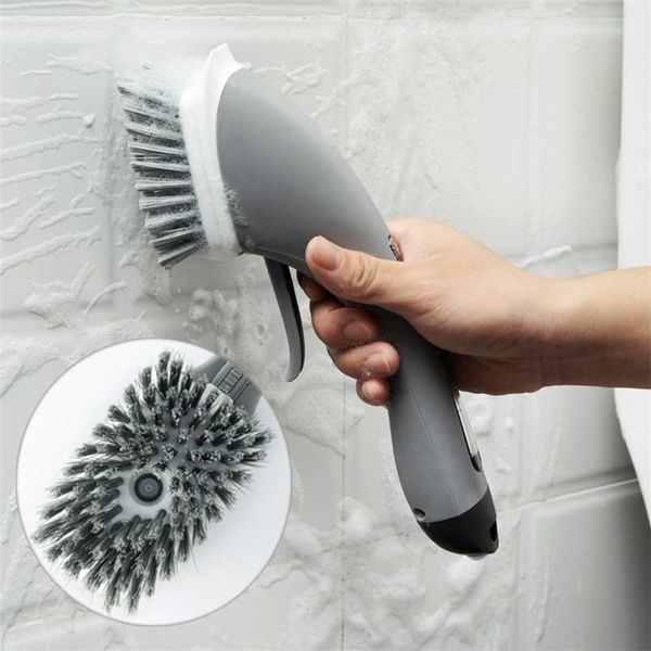 Brosses de nettoyage de salle de bains de cuisine multifonctions Brosse de lavage de vaisselle à long manche Distributeur automatique de liquide Outils de cuisine 211215