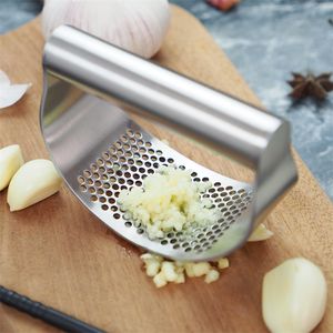 Prensa de ajo Manual multifunción, rebanadora curvada para moler ajo, picadora, prensas de ajo de acero inoxidable, utensilios de cocina, herramienta 827