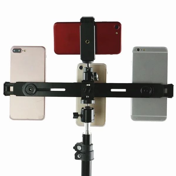 Soporte de teléfonos móviles multifunción 1/4 soporte de 3 posiciones de trípode para un clip video live selfie stick smartphone cámaras monopod