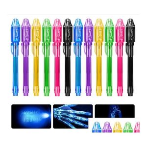 Multifunctionele Pennen Uvision Mark Pen Verdwijnen Inkt Schrijver Met Blacklight Led Feestartikelen Geschenken - 7 Kleuren Drop Delivery Office Sch Dhgab