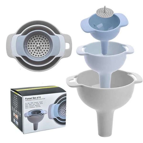 PP PP PP PP COLANDERS Multifunción PP COLLERS Set Filtro de filtro de tolva puede subcalscar herramientas de cocina de Funnels