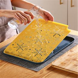 Multi-fonction rectangulaire en plastique Double couche Drain Dessert plateau plateaux de rangement fournitures de cuisine maison cuisines fruits neige modèle Z110