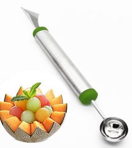 Multi fonction en acier inoxydable fruits melon d'eau melon baller couteau à découper crème glacée cuillère cuillère cuisine utile
