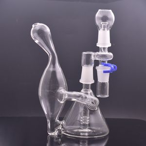 Multi-fonction Tornado Recycler Bong En Verre Narguilés Recycleur Attrape-Cendres Anti Débordement 14mm Joint Oil Dab Rigs avec Adaptateur Reclaim Catcher