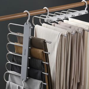 Cintre multifonctionnel 6 en 1 pour porte-vêtements, organisateur de placard réglable, support de rangement pour pantalons, étagère de rangement pour cravates 240118