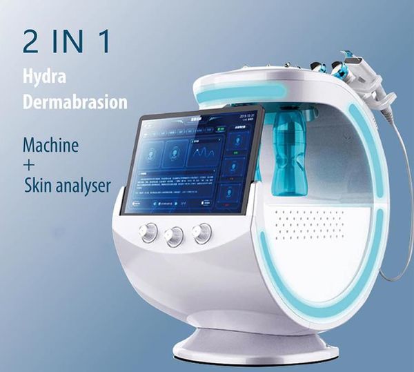 Équipement de beauté multifonctionnel 7 en 1, machine faciale de microdermabrasion / hydrodermabrasion à l'eau Hydra avec analyseur de peau