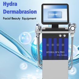 Équipement de beauté multifonctionnel 14 en 1 haute fréquence Hydra Hydrodermabrasion Aqua Peeling du visage Oxygène Soins de la peau Thérapie de lifting du visage Machine anti-rides