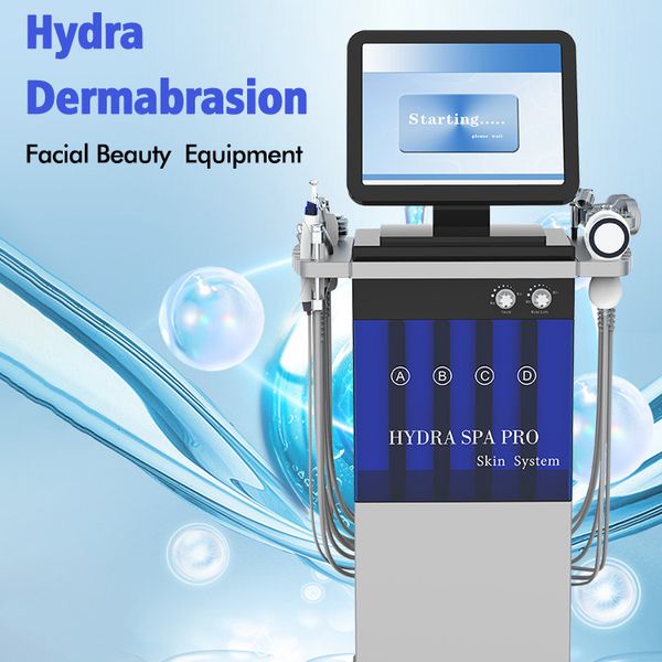 Equipo de belleza multifuncional 14 en 1 Hidra hidrodermoabrasión de alta frecuencia Aqua Peeling facial Oxígeno Cuidado de la piel Terapia de estiramiento facial Máquina antiarrugas